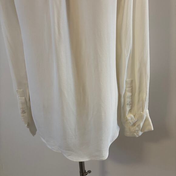 J.Crew Popover Placket Blouse Ivory White Size 6 Long Sleeve Women’s Top - Picture 9 of 13